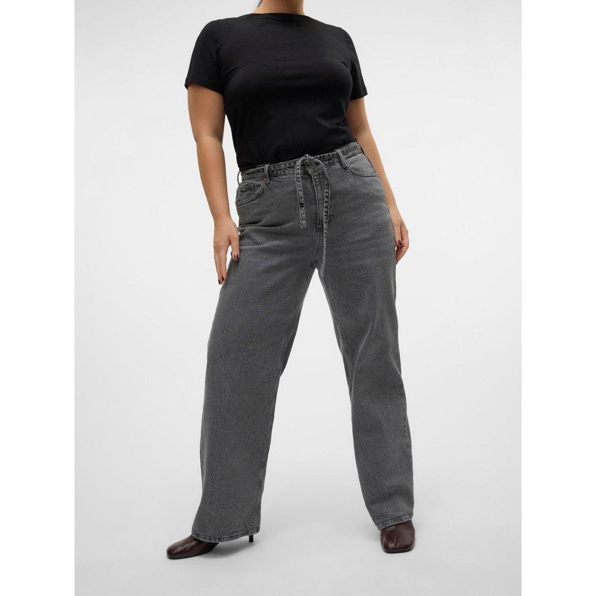 Jean À Coupe Large medium grey denim, VERO MODA