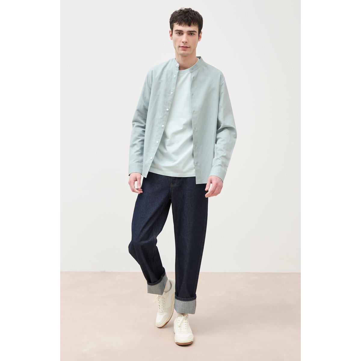 Chemise manches longues vert clair, BONOBO