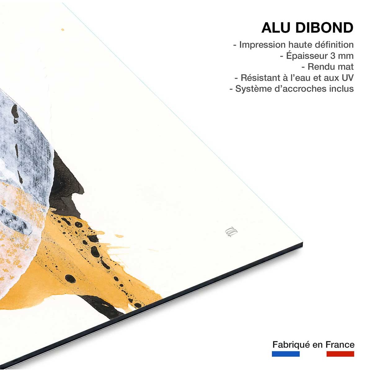 Tableau Coup de pinceau orangé tableau alu dibond, HEXOA