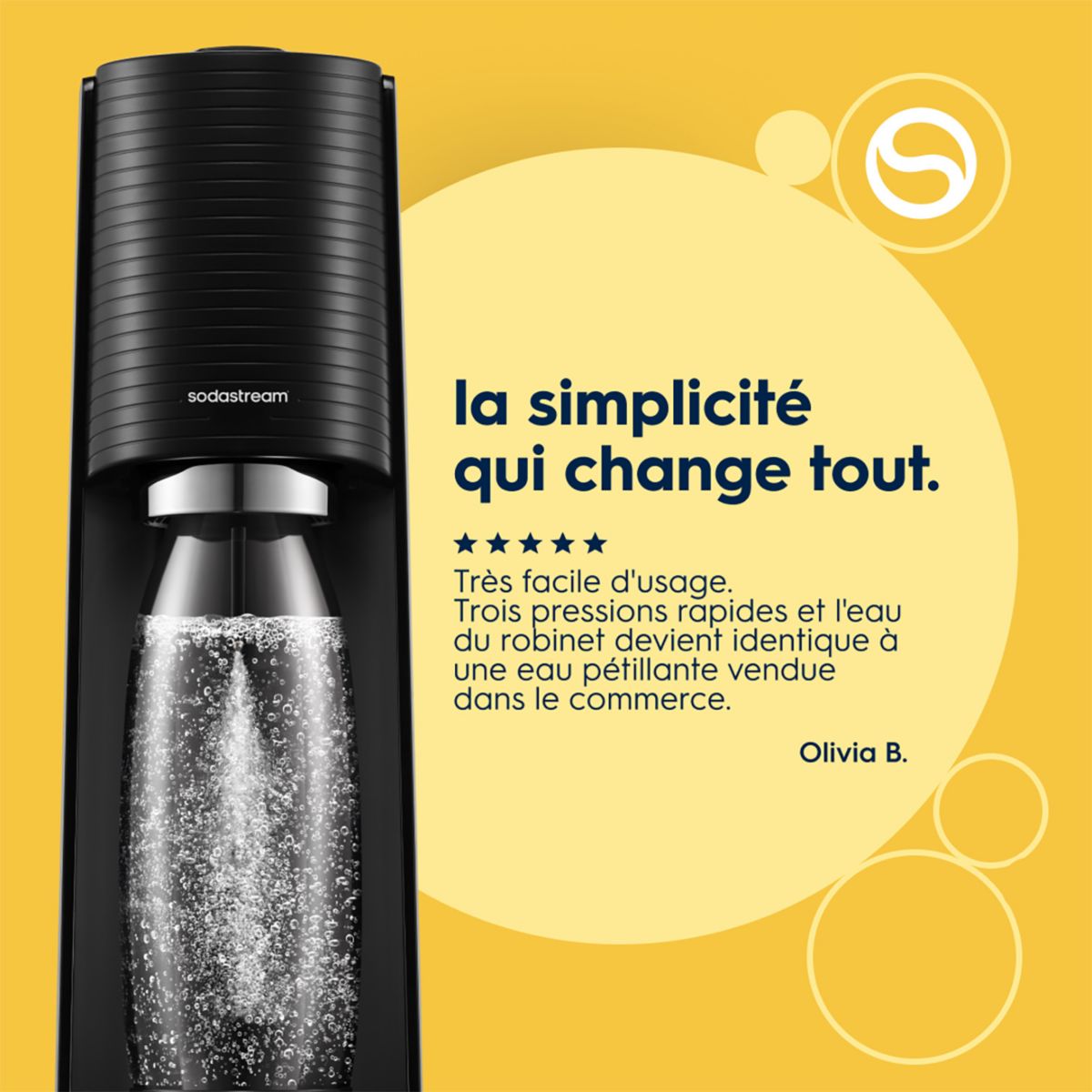 Machine à Soda Terra avec 1 bouteille noir, SODASTREAM