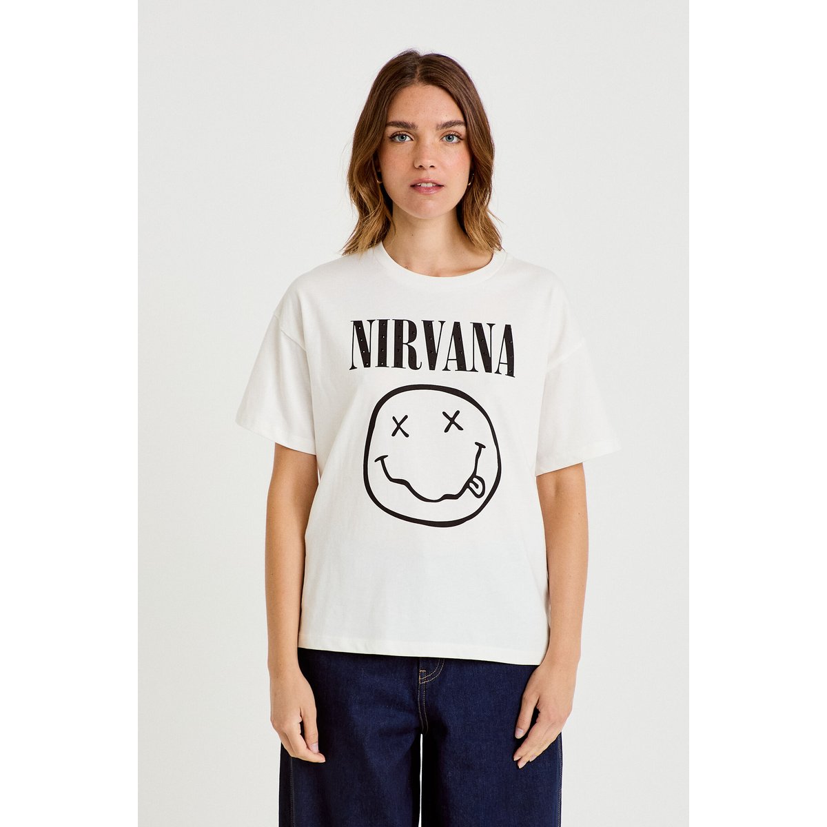 T-shirt oversize manches courtes ecru, CACHE CACHE