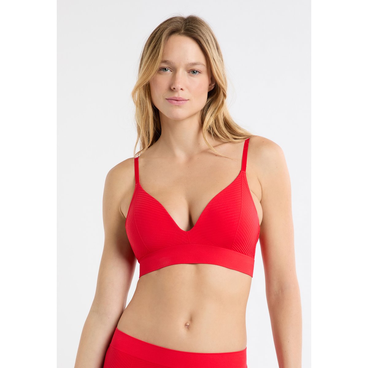 Soutien-gorge brassière push-up EFFORTLESS rouge, ETAM