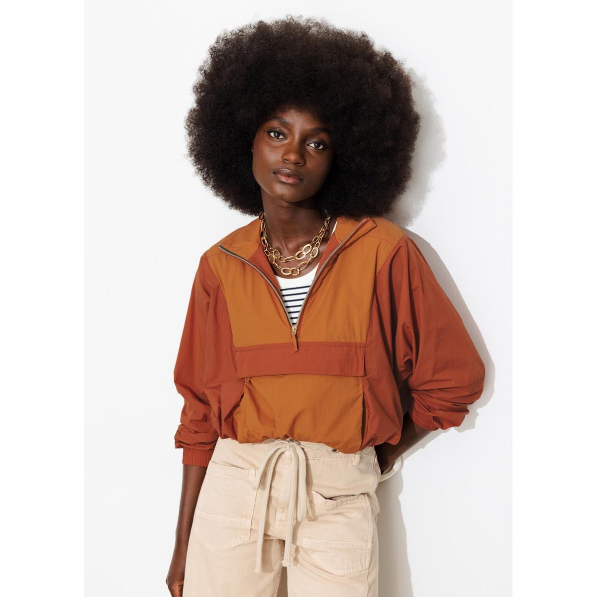 Blouson coupe-vent orange, PROMOD