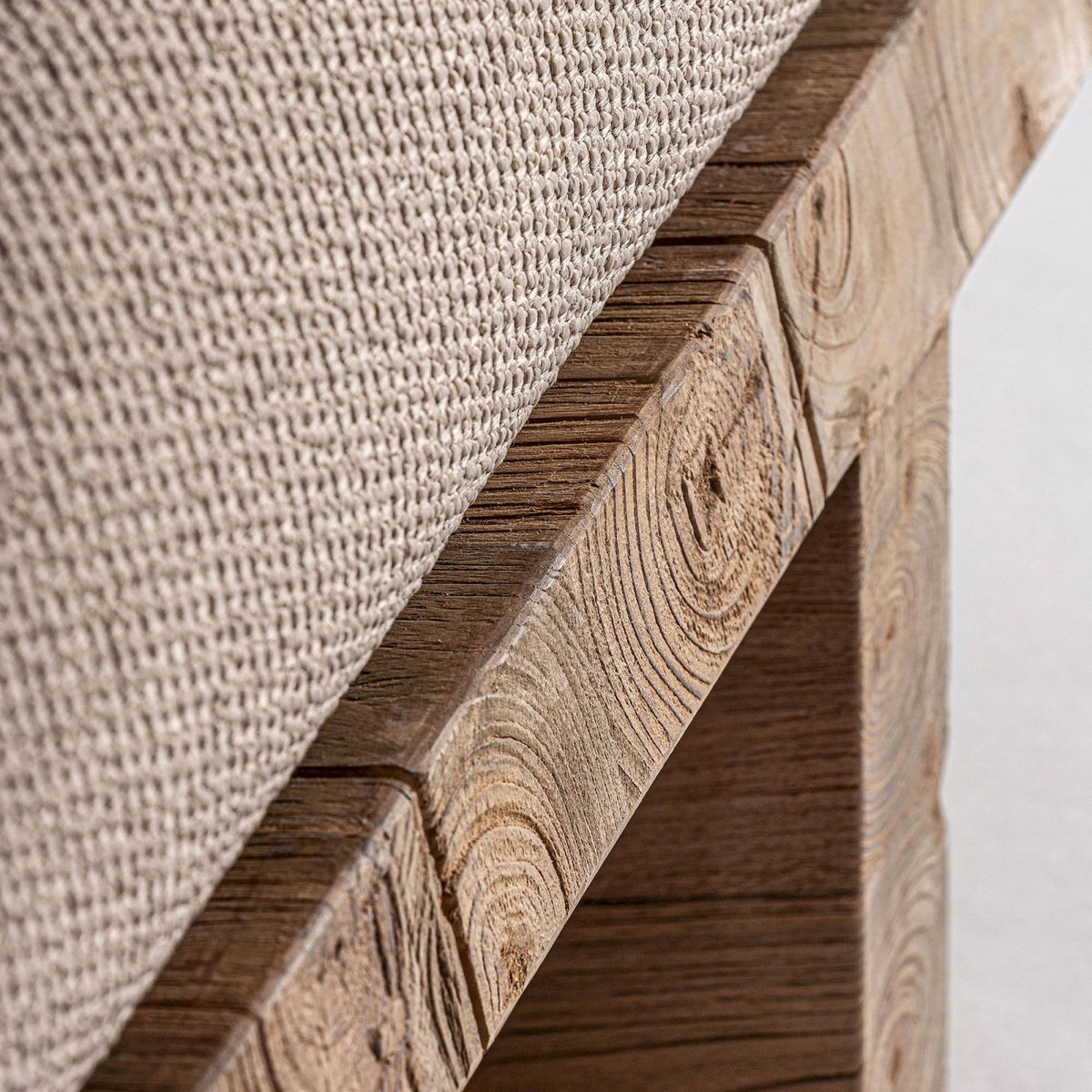 Fauteuil colonial en teck collection S.PURE beige et bois brun naturel, RECOLLECTION