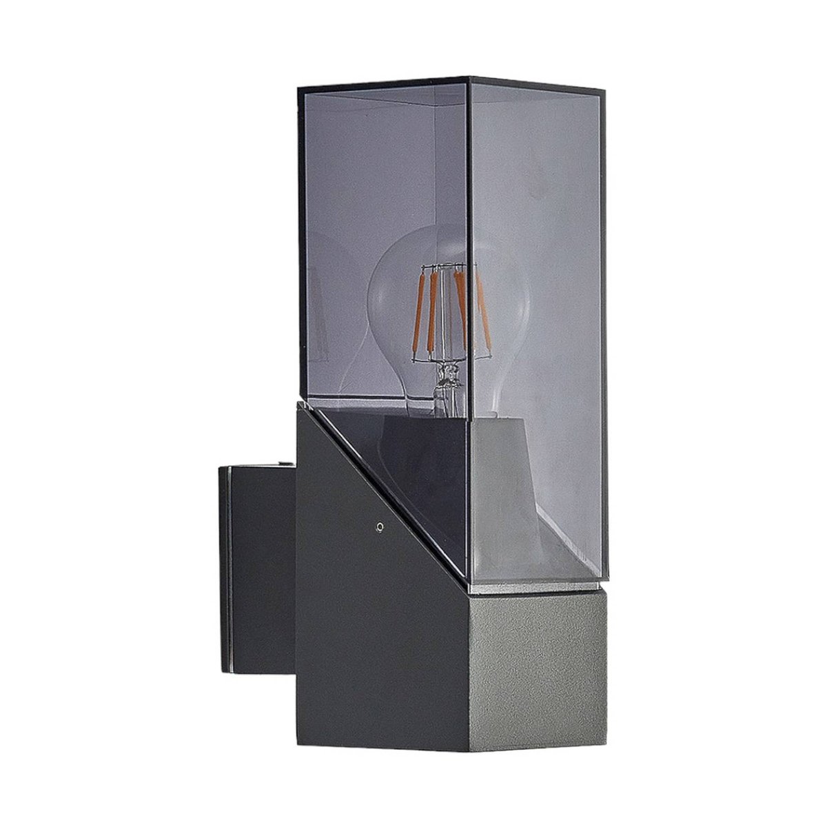 Applique extérieure en aluminium moderne anthracite, transparent, LUCANDE