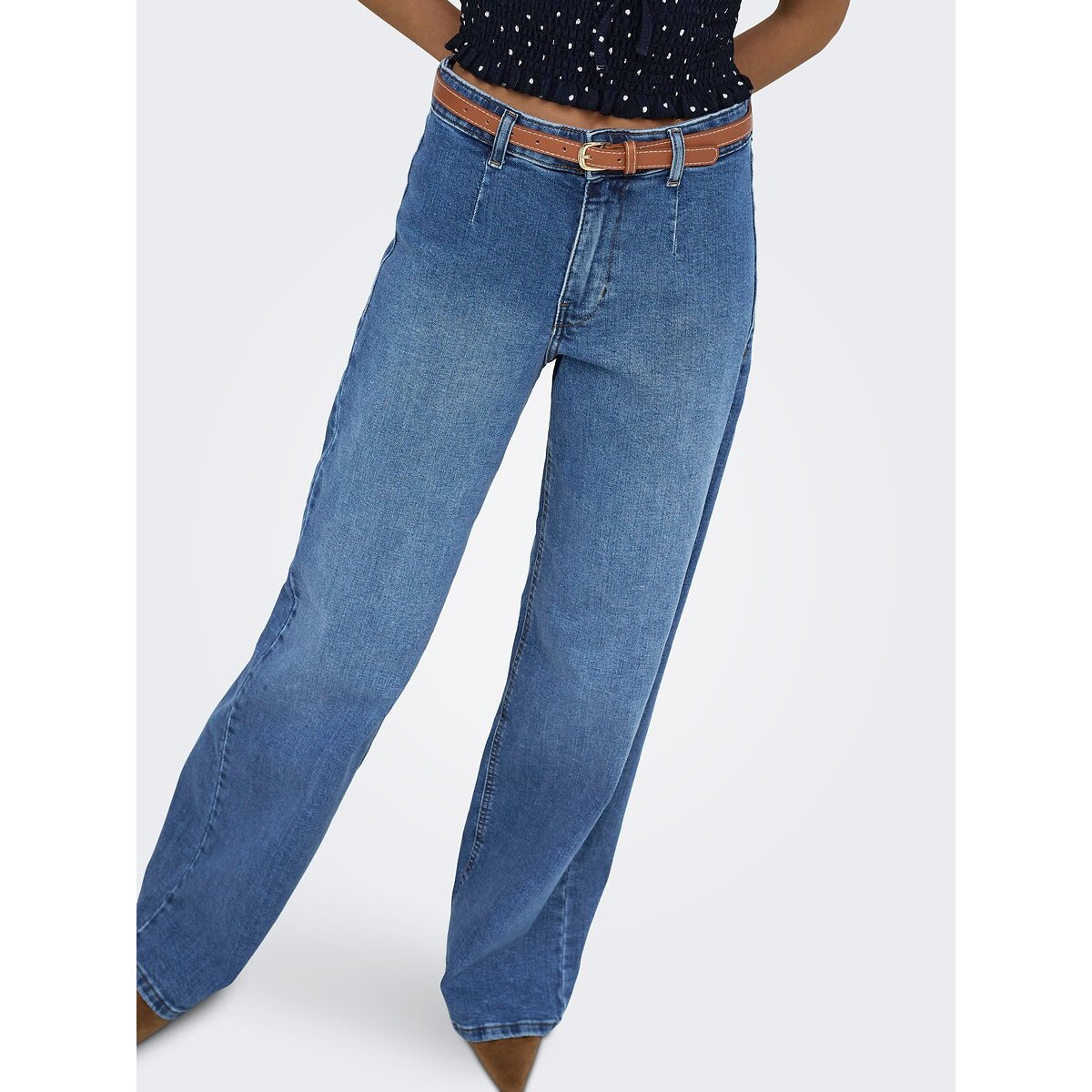 Jean large avec ceinture intégrée medium blue, ONLY