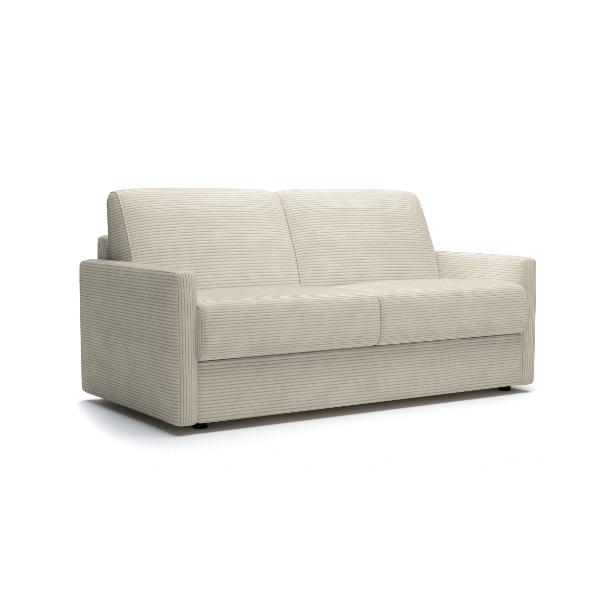 Canapé lit 3 places en velours côtelé Matelas 20cm - GIULIA beige, CALICOSY