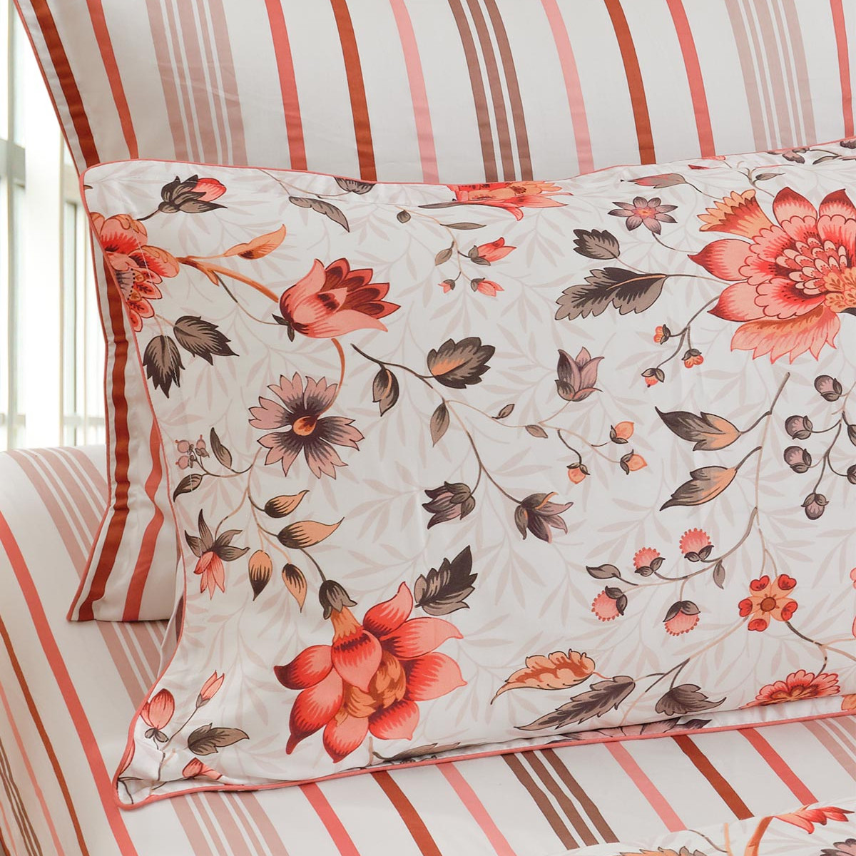Housse de couette en satin de coton 120 fils INCANDESCENCE auburn, SENSEI MAISON