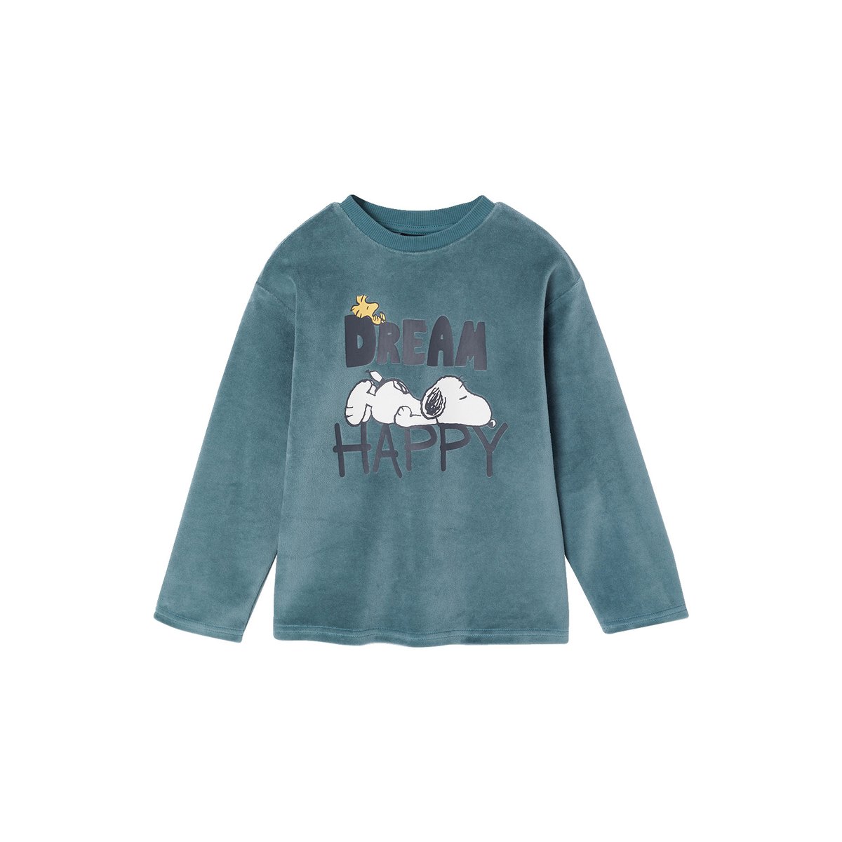 Pyjama en velours Snoopy vert d'eau, VERTBAUDET