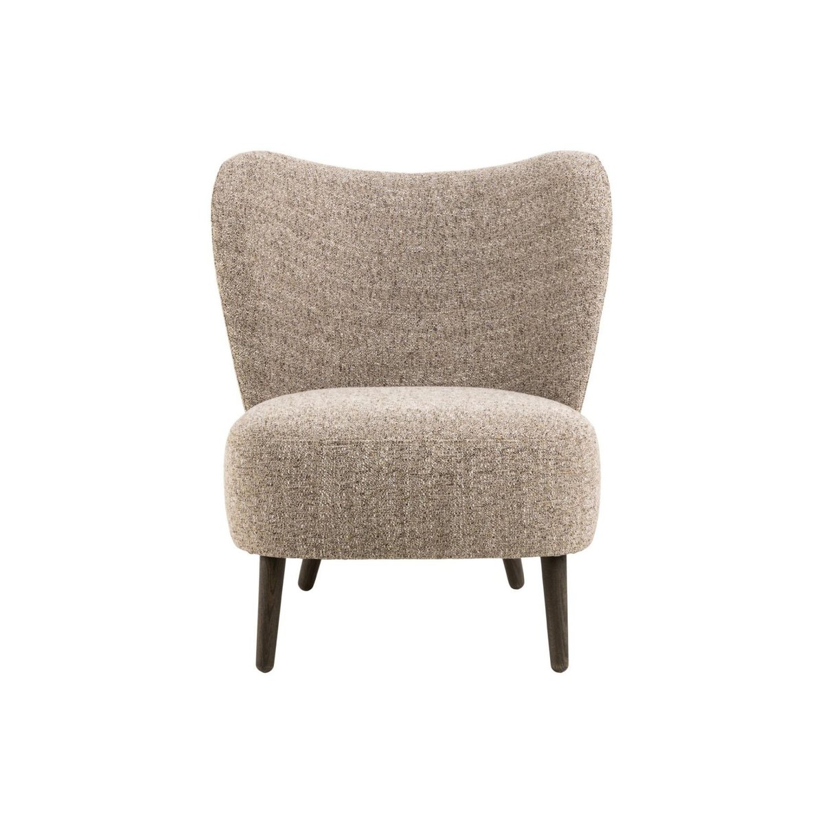 Fauteuil en tissu chiné crème et pieds en bois - EROS beige, HELLIN, DEPUIS 1862