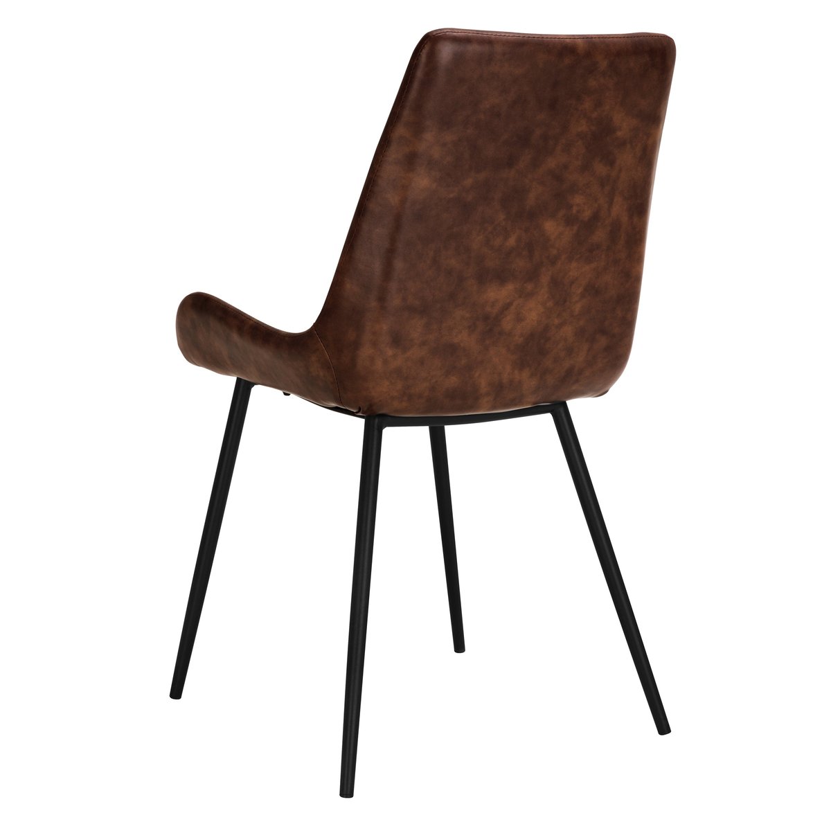 Lot de 2 chaises en cuir synthétique - AUSTIN marron, MAISON PAVANE