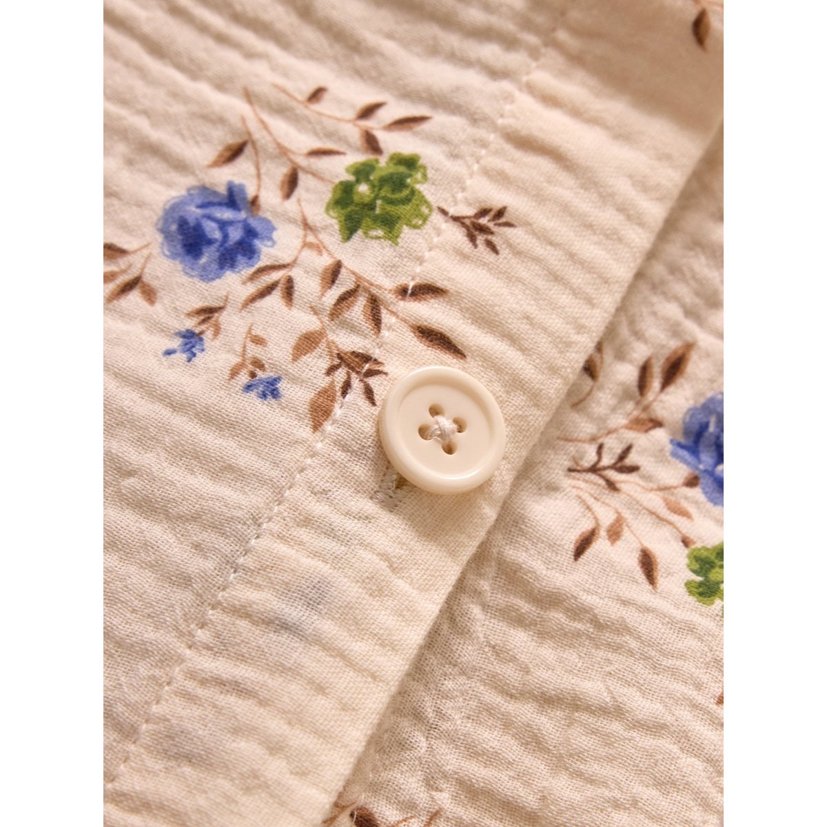 Housse de couette gaze de coton "LOUISON" imprimé rosa blue, CYRILLUS