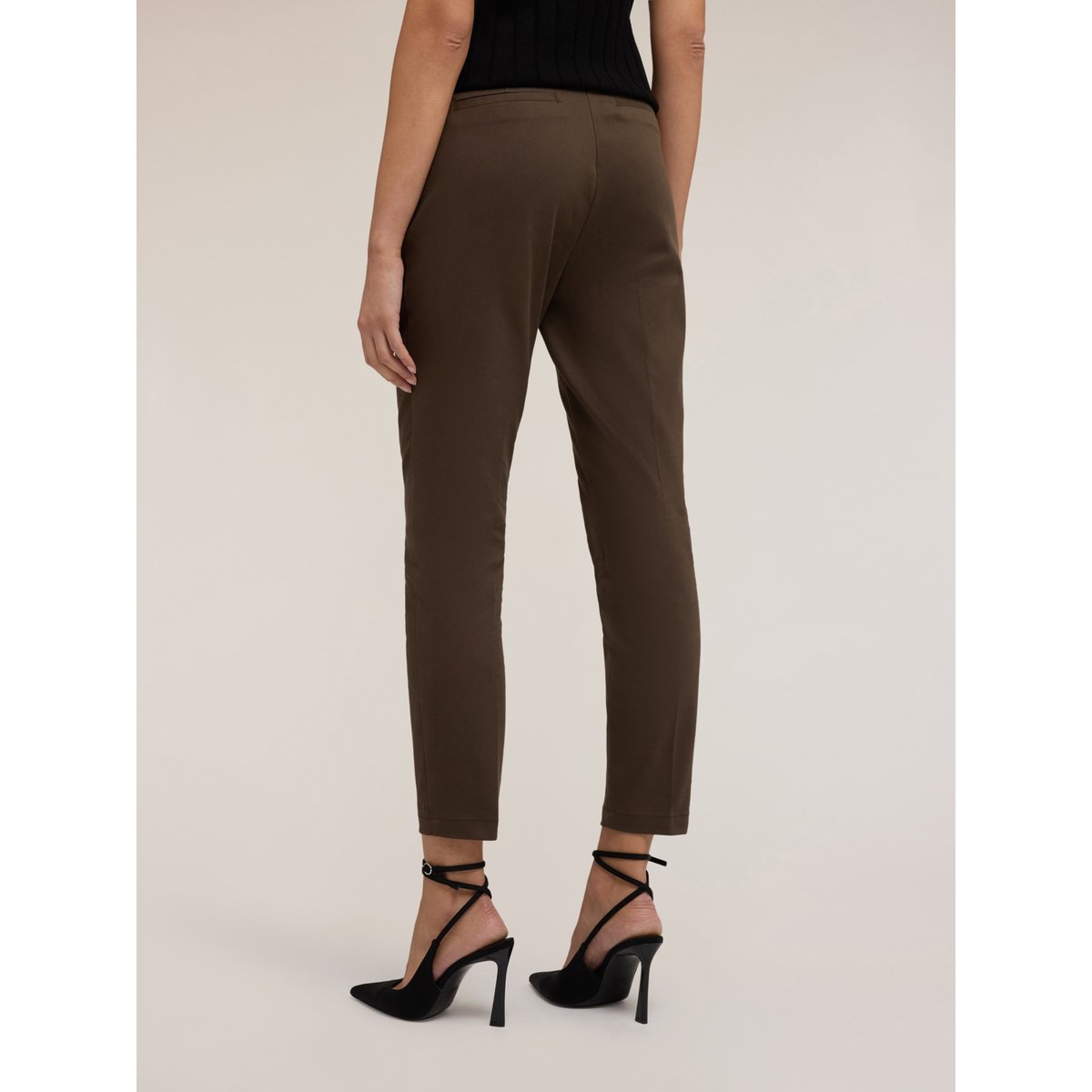 Pantalon skinny en coton technique verde militare, MOTIVI