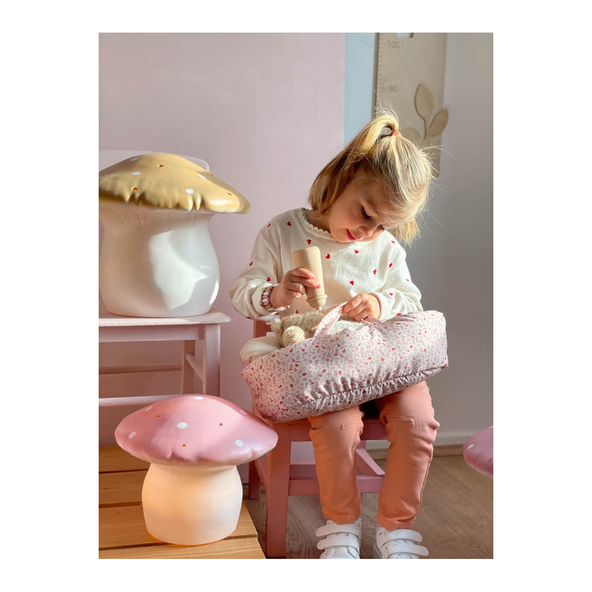 Couffin en tissu poupée Coccinelle 40 cm rose, EGMONT TOYS