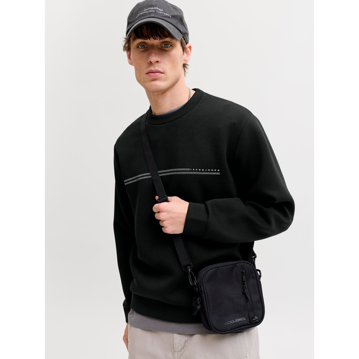 Sweat col rond, FUSION noir, JACK & JONES