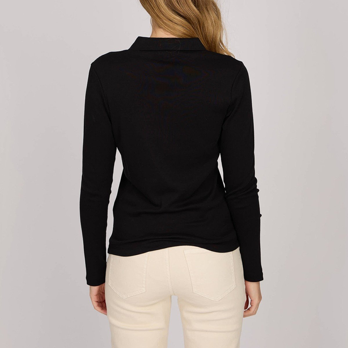 Polo manches longues noir, MISE AU GREEN