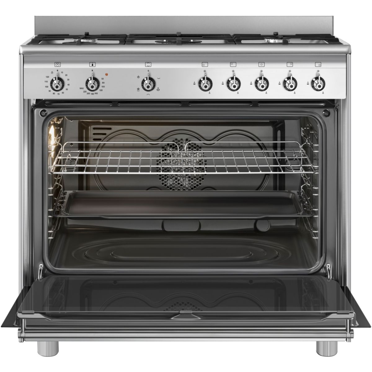 Piano de cuisson gaz SX91GM inox, SMEG