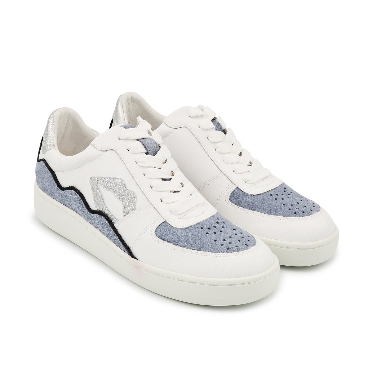 Baskets En Cuir Loulou  Suede silver, BONS BAISERS