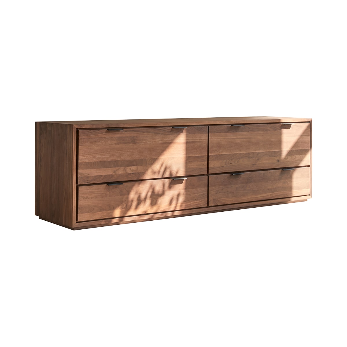 Meuble Hi-FI, TV en Noyer massif, SENSON marron foncé, TIKAMOON