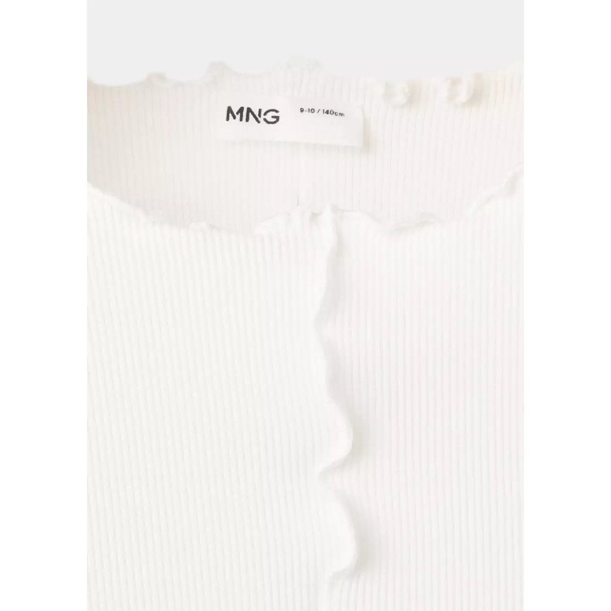 T-shirt coutures ondulées blanc cassé, MANGO KIDS