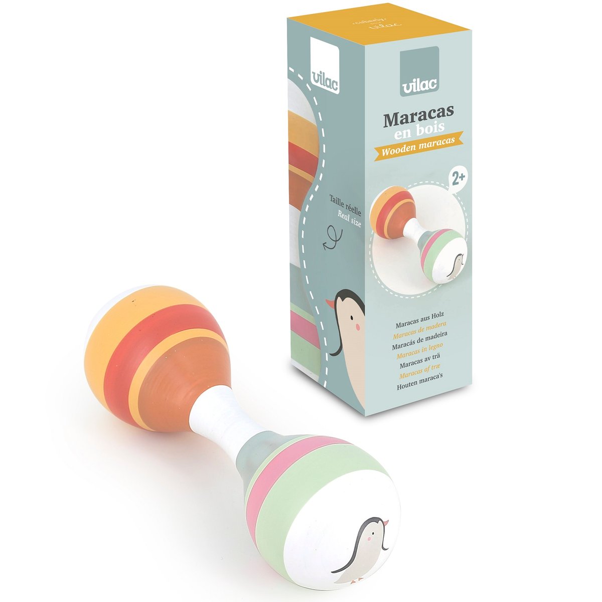 Maracas animaux du monde Sarah Betz blanc, VILAC