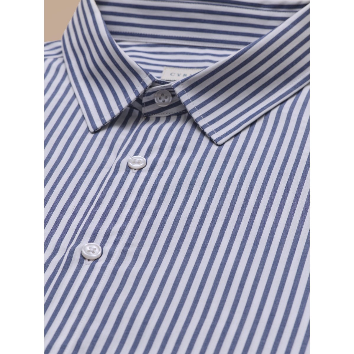 Chemise coton biologique - coupe ajustée rayure bico bleu, CYRILLUS