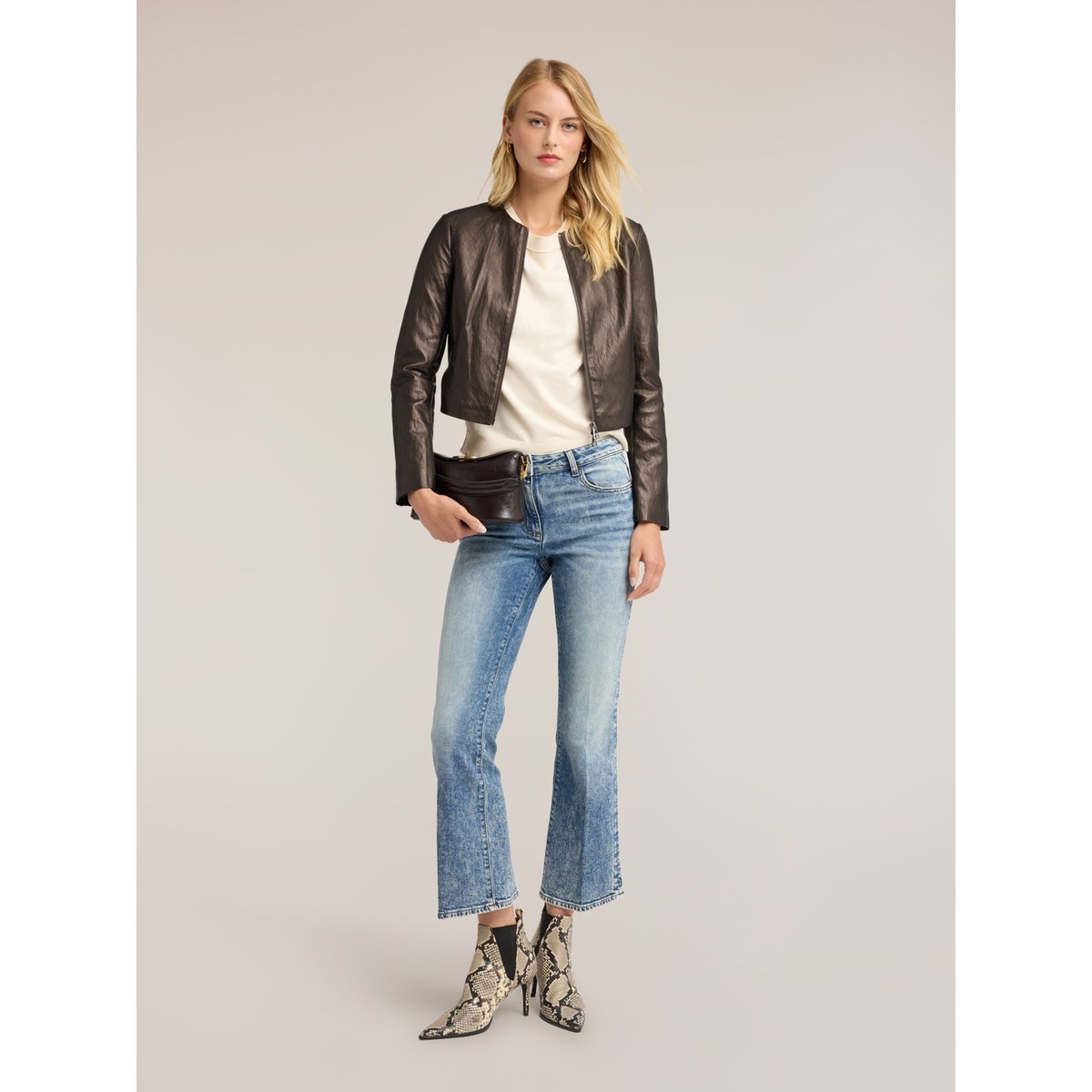 Jean kick flare stone washed light - blue, MOTIVI