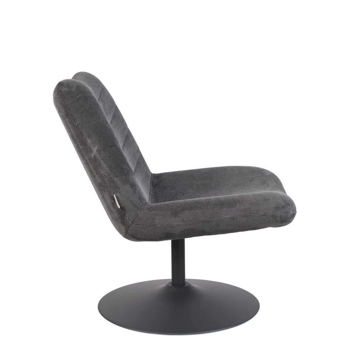 Fauteuil lounge en velours - BUBBA anthracite, ZUIVER