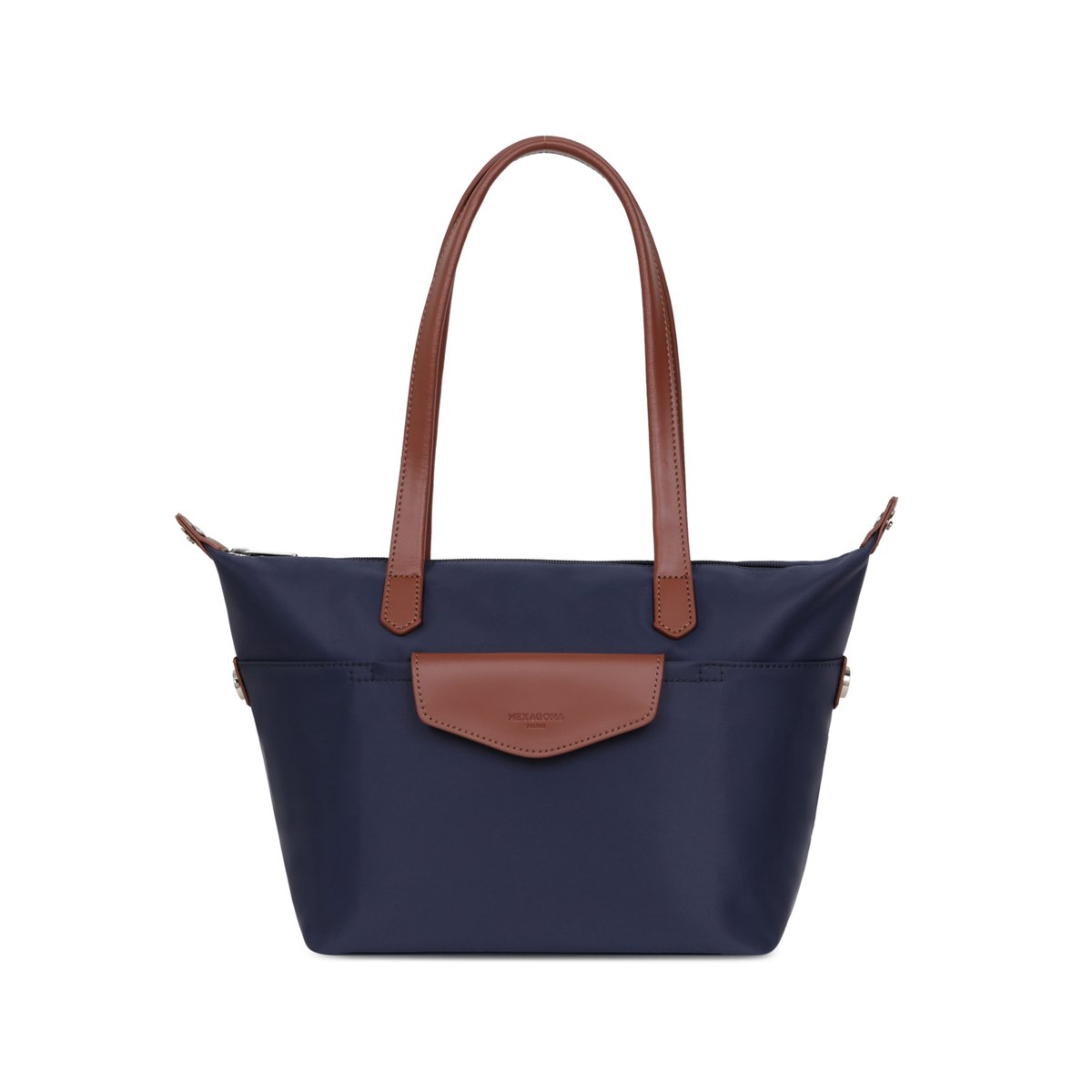 Sac cabas porté épaule  POP bleu marine, HEXAGONA