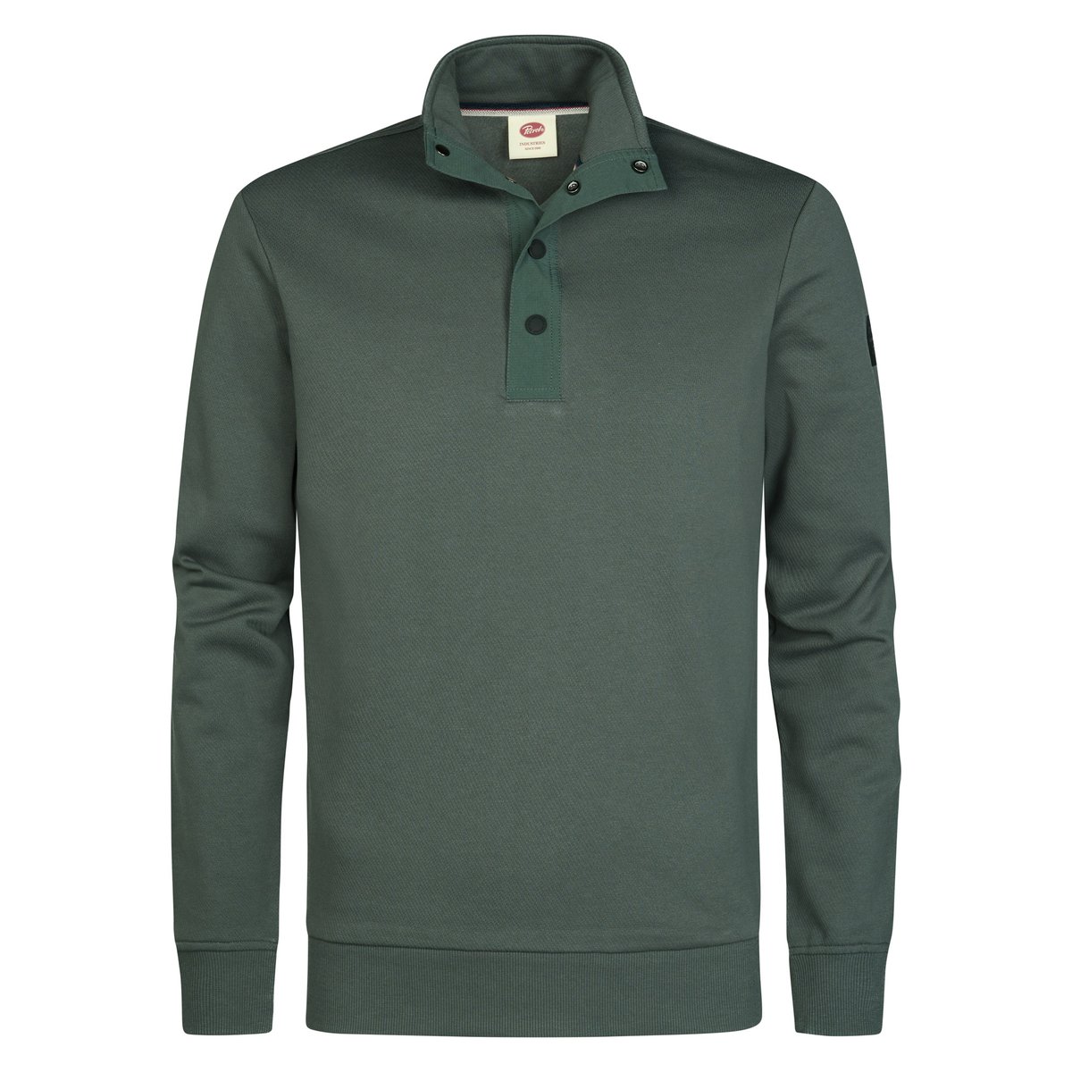 Sweat à col boutonné forgecore vert steel green, PETROL INDUSTRIES