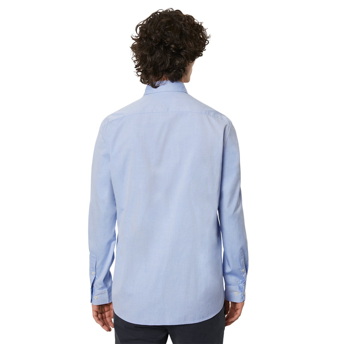 Chemise shaped en pur coton bio bleu, MARC O'POLO