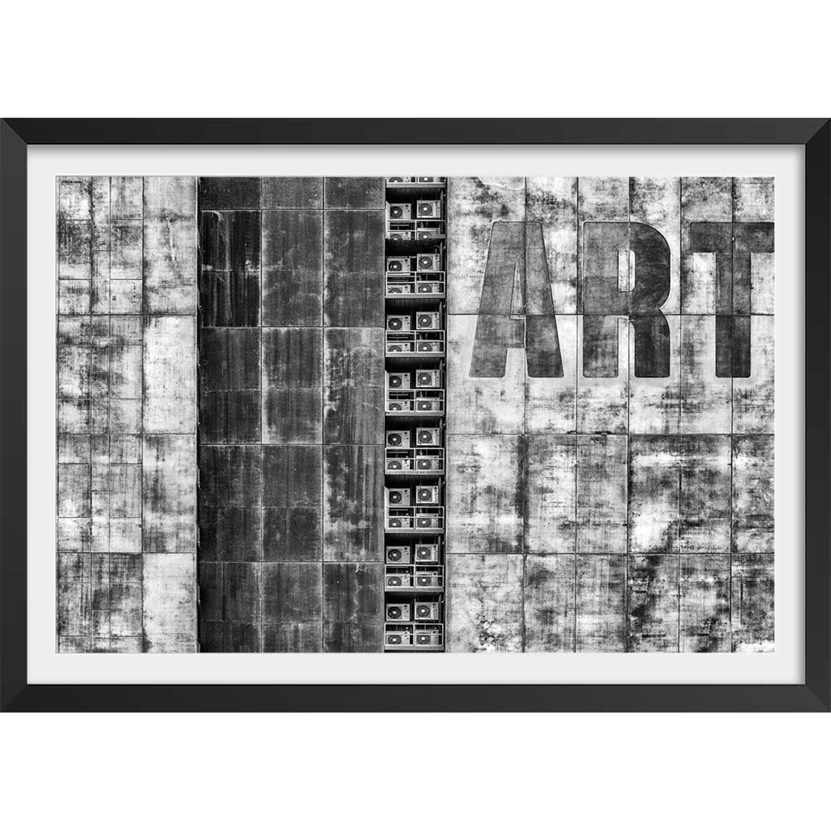 Affiche deco ""Gritty palace"" affiche + cadre en bois - noir, HEXOA