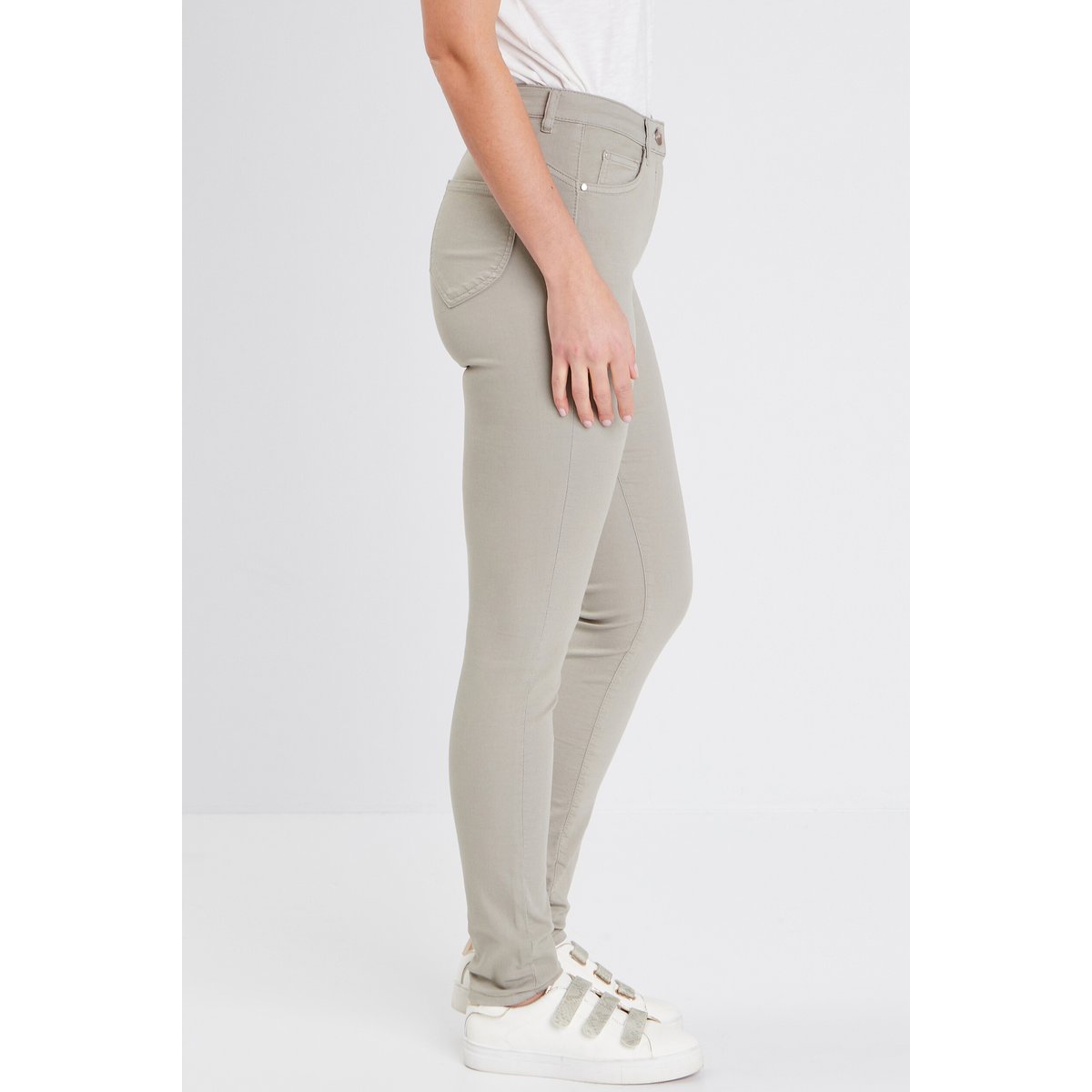 Pantalon léger taille haute long vert clair, BREAL