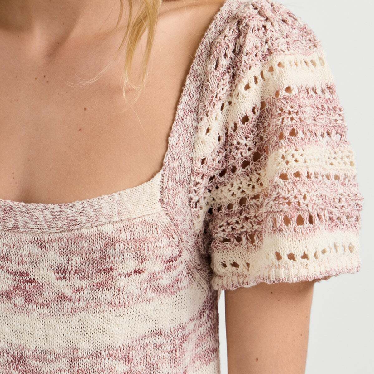 Robe Courte À Rayures rose poudre rose, PEPE JEANS
