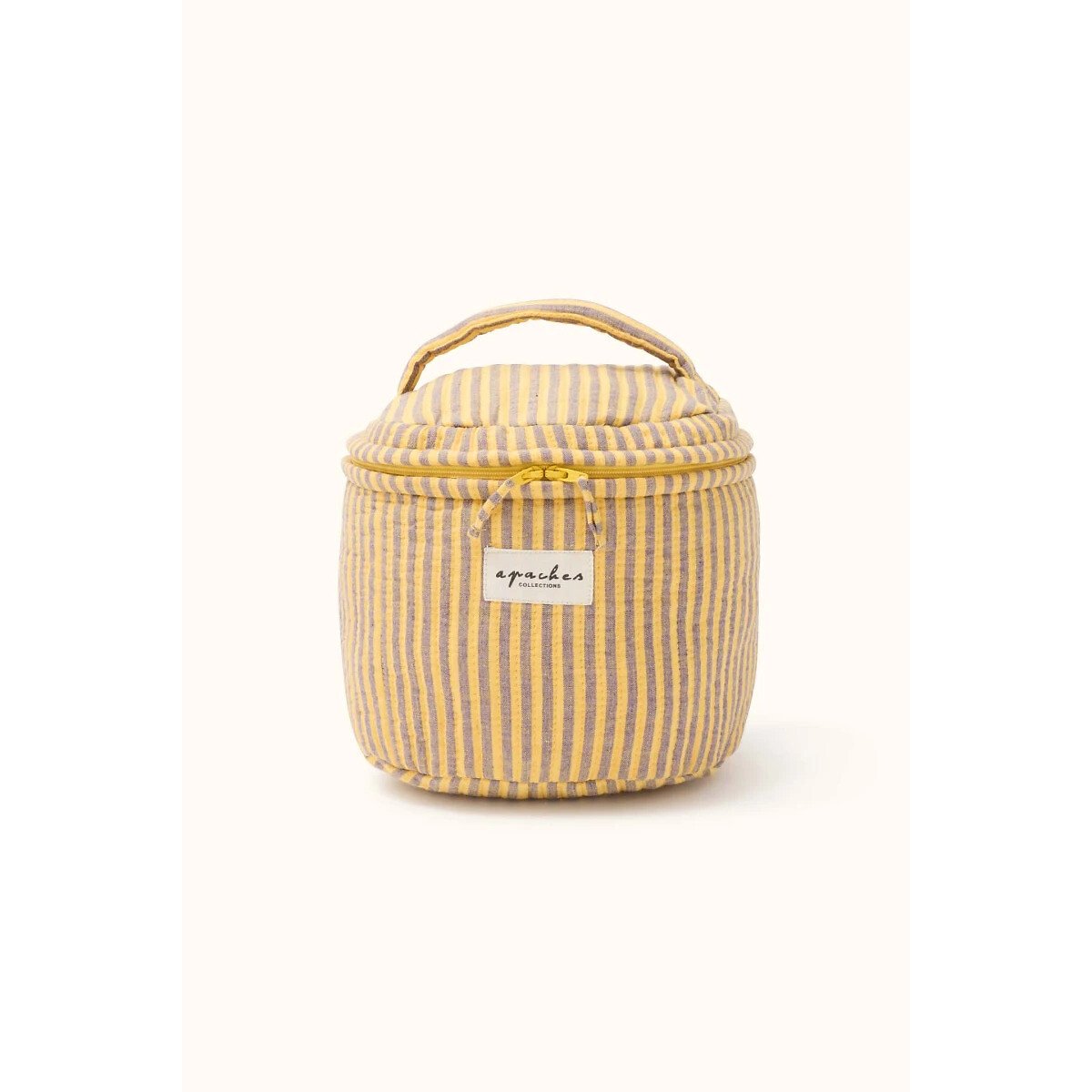 Beauty case a righe, TARA rigato giallo, APACHES COLLECTIONS