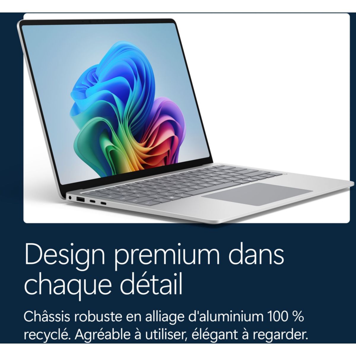 Ordinateur portable SURFACE LAPTOP 8e PLATINE 13,8" Tactile Snapdragon X plus 16 Go RAM LPDDR5x SSD 512 Go Copilot+PC couleur unique, MICROSOFT