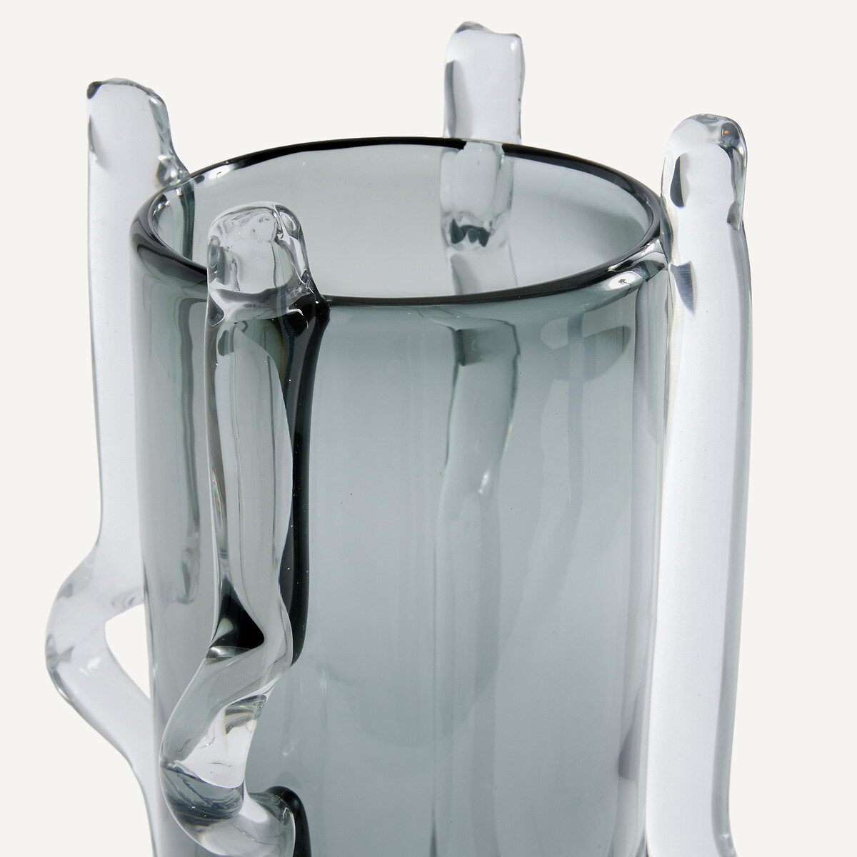 Vaso in vetro soffiato a mano, altezza 36 cm, MALTINTO grigio fumé, AM.PM