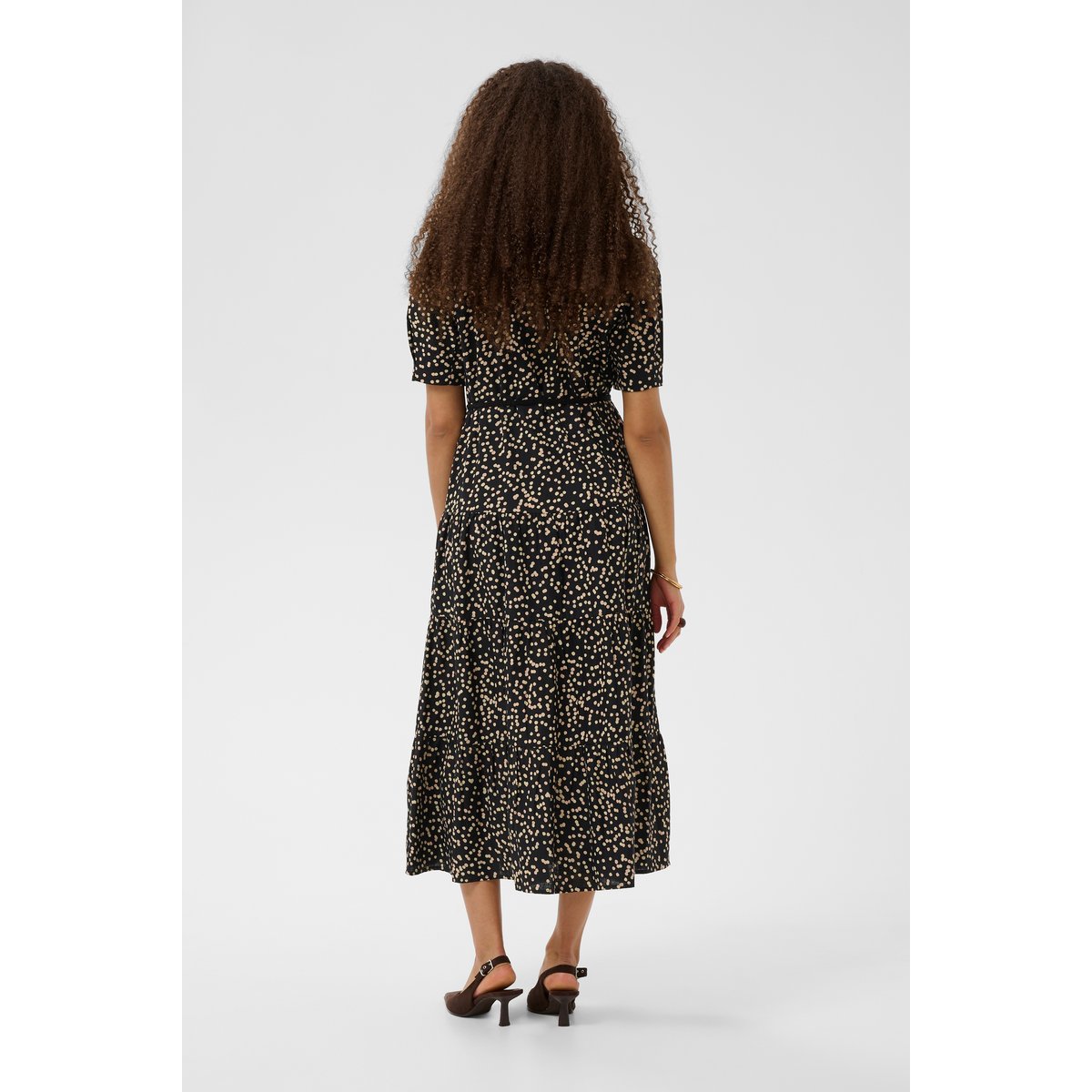 Robe noir black rose dot, CREAM