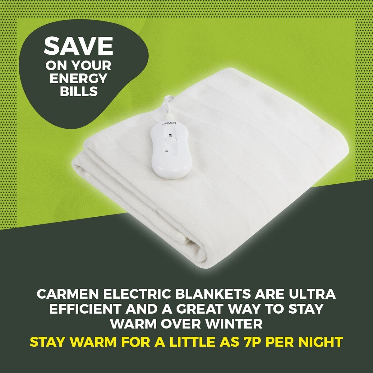 Single Heated Under Blanket white, CARMEN