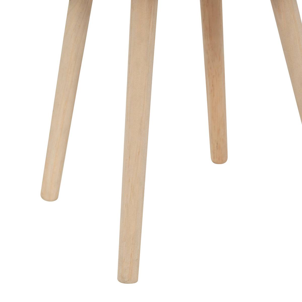 Table de chevet ronde avec rangement en pin NYSOS vert olive, ATMOSPHERA