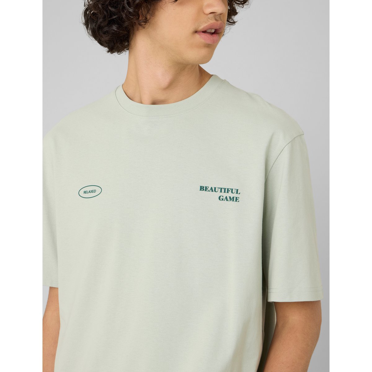 T-shirt imprimé vert clair, BZB