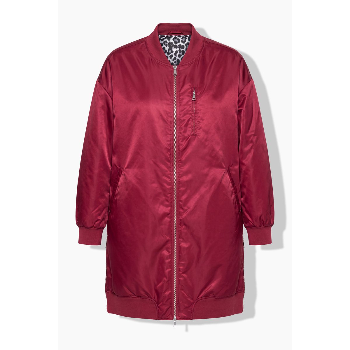 Manteau-blouson, coupe en forme de O rouge vin, STUDIO UNTOLD