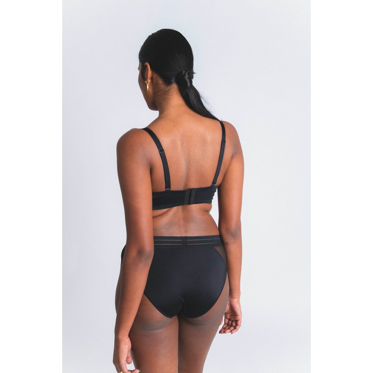 Soutien-gorge bandeau en microfibre et tulle NUFIT noir, MAISON LEJABY
