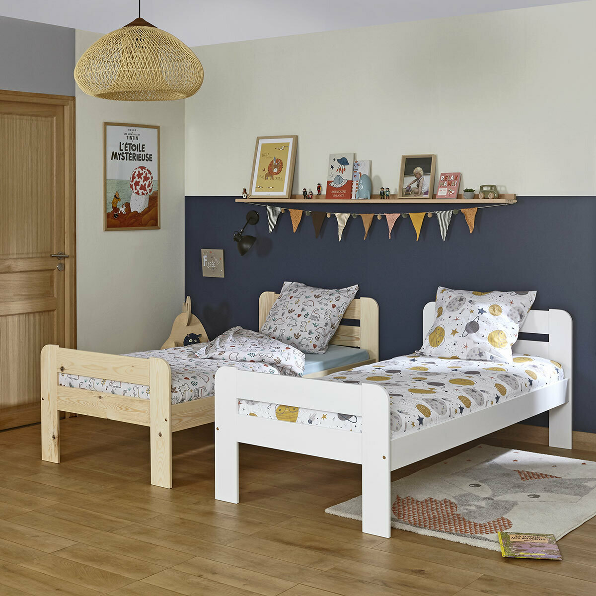 Lit enfant Bois massif  SUNDY blanc, AKITEN RETAIL