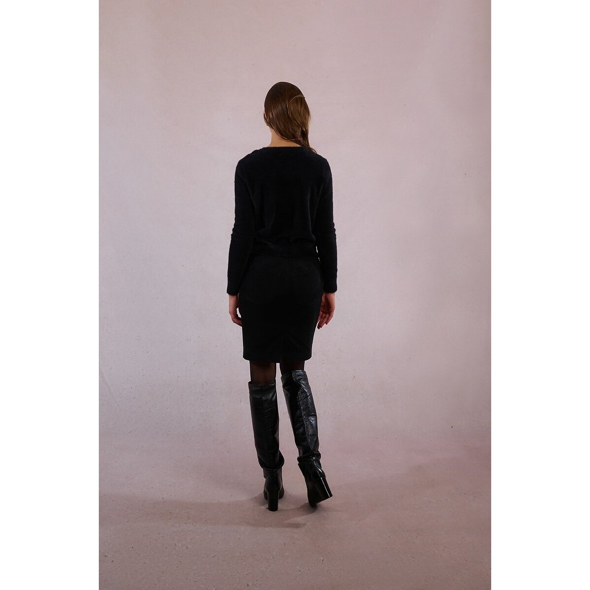 Fitted Button Detail Cardigan black, MOLLY BRACKEN