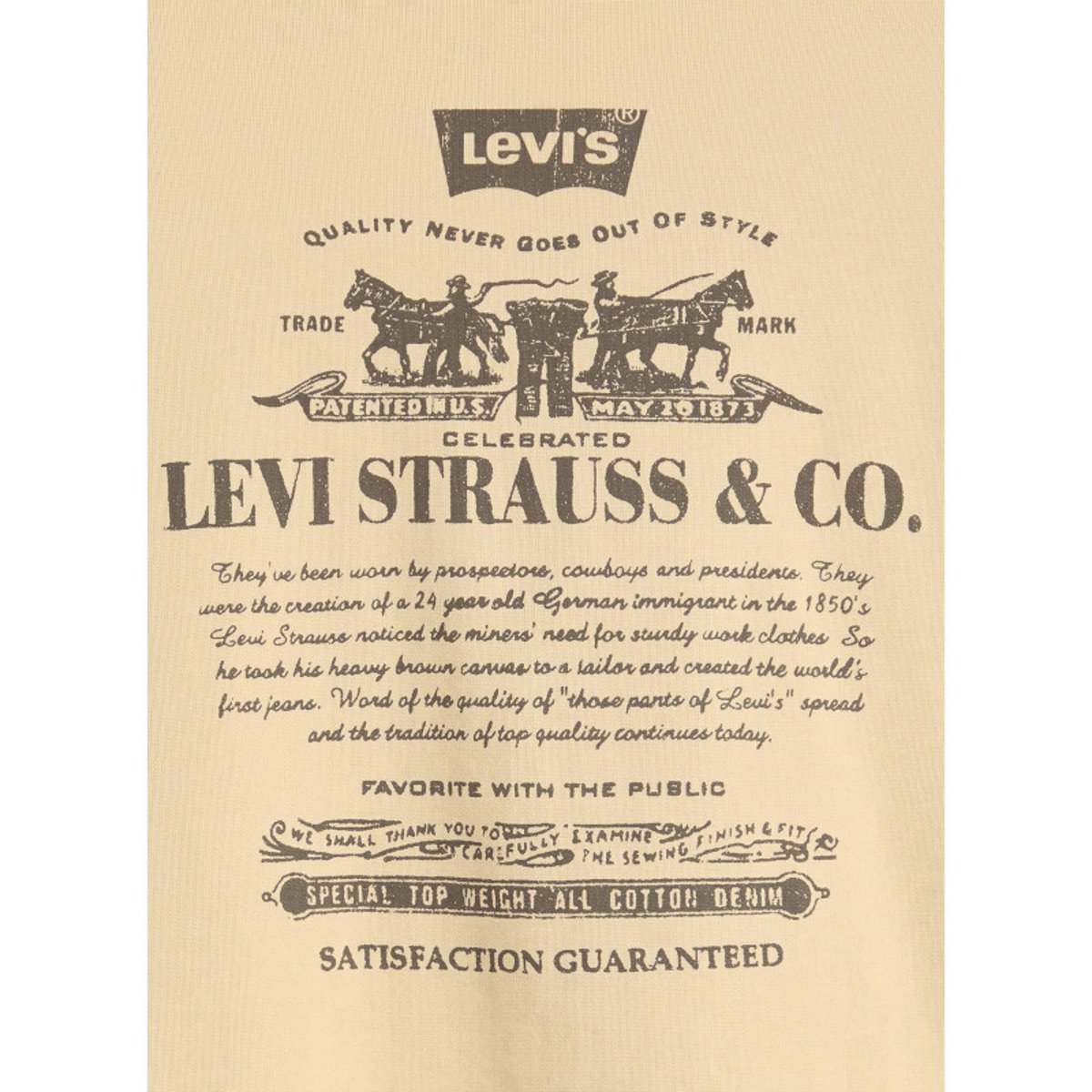 Sweat écru uni en coton avec un col à capuche et une poche traversante écru, LEVI'S