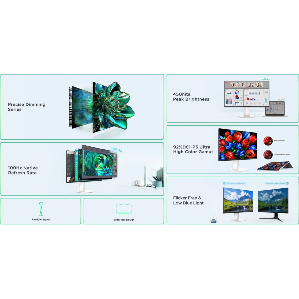 Ecran PC Gamer 24G54 24" Full HD 100Hz VA MiniLED HDR 400 HDMI 2.1 couleur unique, TCL