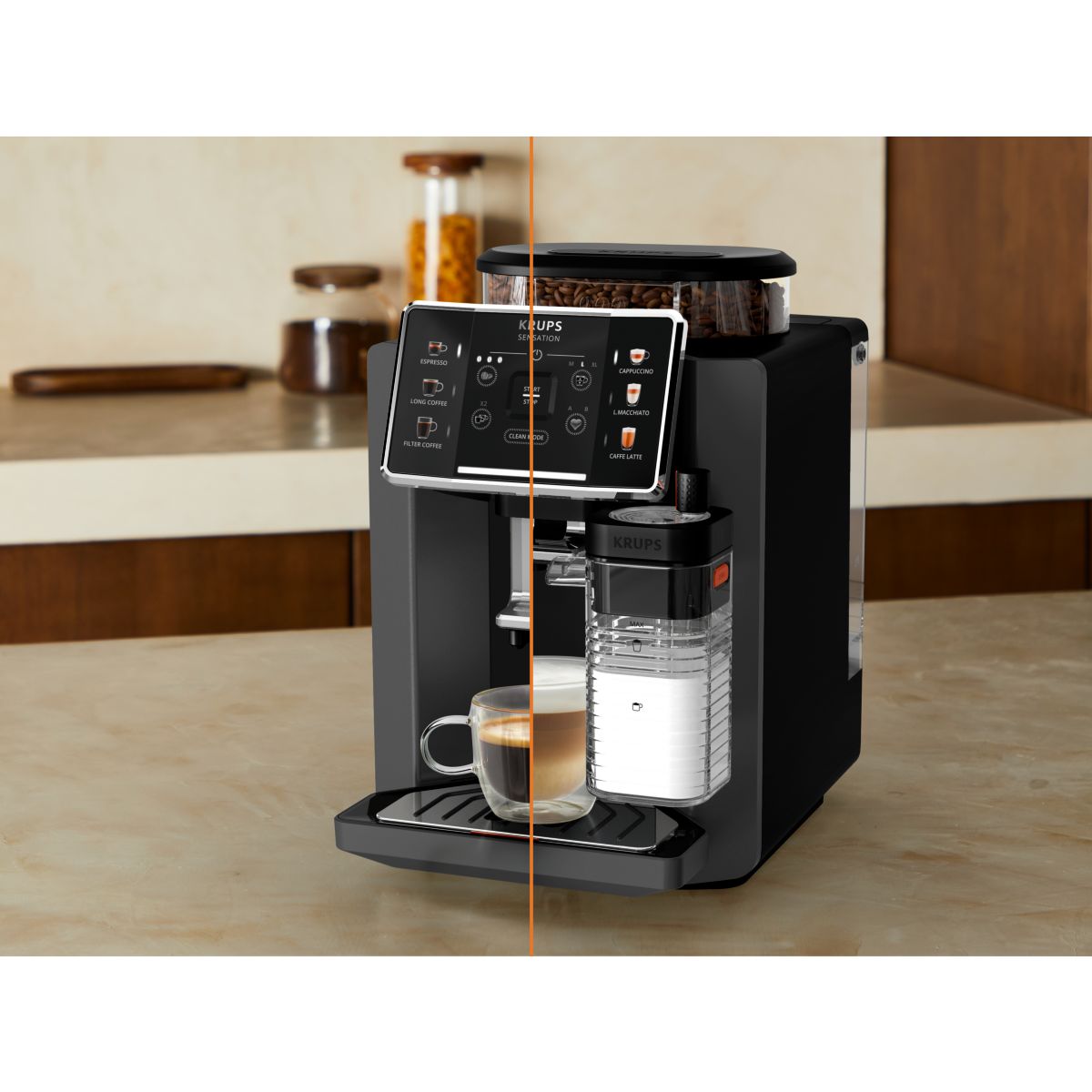 Expresso Broyeur Sensation lait EA912HF1 couleur unique, KRUPS