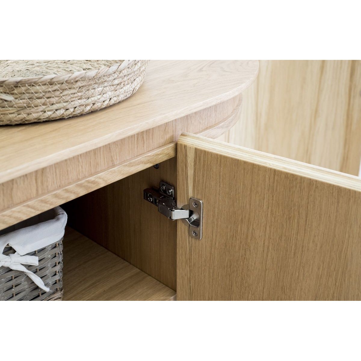 Buffet bas en placage 5 portes 180 cm, SORMIOU marron clair, BOBOCHIC