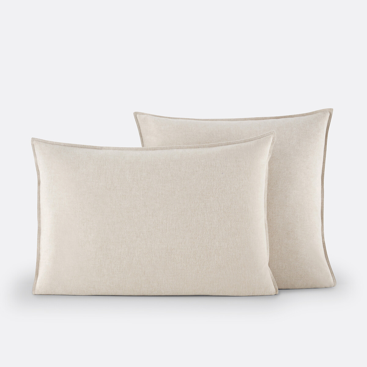 Kissenbezug Clara für Kinder, Baumwollflanell beige meliert, LA REDOUTE INTERIEURS
